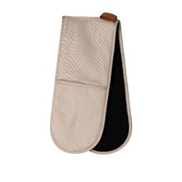 J Elliot Home Selby Cotton Double Oven Mitt Glove 17 x 82 cm Sandstone &amp; Black