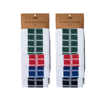 J.Elliot Home Set of 8 Chef&#39;s Waffle Cotton Kitchen Tea Towels 50 x 70 cm