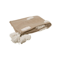 J Elliot Home Quinn 100% Cotton Textured Throw 130 x 160 cm Sandstone &amp; Ivory