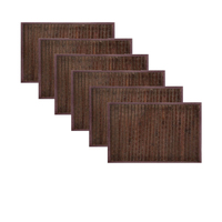 Set of 6 Varnish Bamboo Table Placemats 30 x 45cm Chocolate