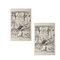 Set of 2 May Gibbs Mrs Bear&#39;s Party Cotton Heritage Tea Towels 50 x 70 cm