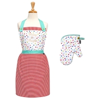 Ladelle Set of 2 Merry And Bright Christmas Oven Mitt &amp; Apron Kitchen Set