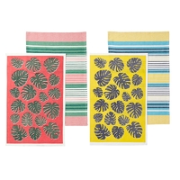 Ladelle Set of 4 Bahamas Kitchen / Cleaning 100% Cotton Tea Towels Mix