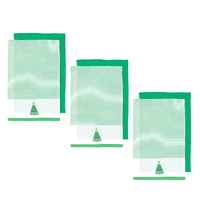 Ladelle Set of 6 Christmas Xmas Festival Joyful Icons Cotton Tea Towels Christmas Tree