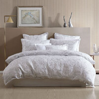 Platinum Collection Koko Silver Lightly Quilted Jacquard Quilt Cover Set Super King