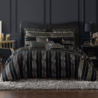Davinci Mateo Gold Yarn-dyed Chenille Jacquard Quilt Cover Set Super King