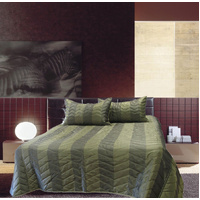 Rapee Faux Silk Coverlet Set Zig Zag Sage - Queen
