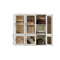 Antbox Cubes Storage Folding Cabinet Wardrobe With 9 Grids&amp;6 Doors &amp;1 Hanger