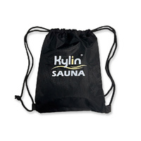Kylin Black Nylon Sport Drawstring Bag