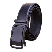 Genuine Leather Belt Men&#39;s Plate Reversible Buckle Business Dress Belts (Style 01)