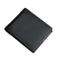 100% Genuine Leather Men&#39;s Wallet RFID Blocking Card Holder Bifold and Long Wallets (Black Bifold Horizontal)