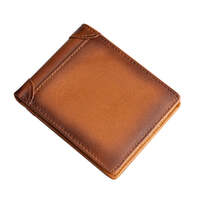 100% Genuine Leather Men&#39;s Wallet RFID Blocking Card Holder Bifold and Long Wallets (Brown Bifold Horizontal)