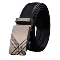 Adjustable Slide Luxury Leather Belt For Men&#39;s Automatic Buckle Ratchet Business Dress Belts (FB8501#01)