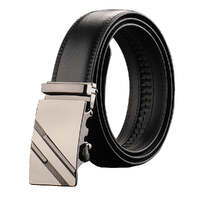 Adjustable Slide Luxury Leather Belt For Men&#39;s Automatic Buckle Ratchet Business Dress Belts (FB8502#15)