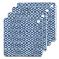 4 Pack Multi Purpose Silicone Insulation Mat Heat-Resistant Dishes Pads(Light Blue)