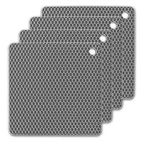 4 Pack Multi Purpose Silicone Insulation Mat Heat-Resistant Dishes Pads(Grey)