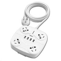 1.8 Metre Power Board with 4 Socket &amp; 4 USB Charging Charger Ports