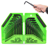 32Pcs Hex Key Set Allen Wrench Set Metric &amp; SAE Storage Case L Shape Crv Au