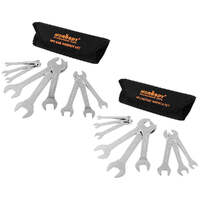 HORUSDY Super Thin 18Pc Wrench Set Open End Spanner 3mm CRV Metric &amp; SAE w Pouch