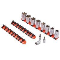 3Pc Mixed Socket Holder Set Storage Rails 1/2&quot; 3/8&quot; 1/4&quot; Drive Grip Organiser