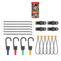 30-Piece Premium Bungee Cord Assortment Includes 10” to 40” Bungee Cords, Canopy Ties &amp; Tarp Clips