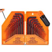 31-Piece Hex Key Set with T-Handle, Metric &amp; Imperial Sizes Allen Wrench Set with Storage Case