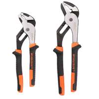 2Pc Groove Joint Pliers 8 &amp; 10-inch Multi Grip Non-Slip Heavy Duty Pipe Wrench