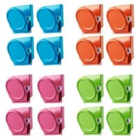 16Pc Magnetic Spring Clamps Magnet Refrigerator Clips Note Holder Fridge Tips