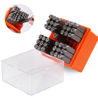 37Pcs 6mm Number &amp; Capital Letter Stamp Set Punches Metal Plastic Wood Leather