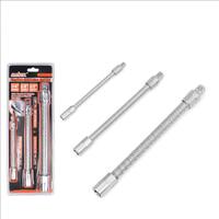 3PC Flexible Socket Extension Bars Shaft Set 1/2&quot; 1/4&quot; 3/8&quot; Drive 10&quot; 8&quot; 6&quot; Long