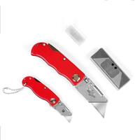 2Pc Folding Utility Knife Aluminium Handle &amp; 10 Spare Stanley Blades Craft New