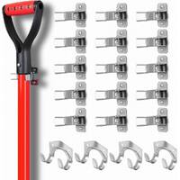 HORUSDY Spring Grip Mop &amp; Broom Holder Wall Mounted Garden Tools Storage Clip