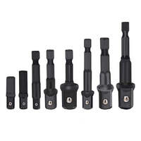 8Pc Drill Socket Adapter Set Impact Nut Driver Hex Extension Bits 1/4&quot; 3/8&quot; 1/2&quot;