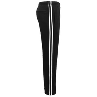 Men&#39;s Fleece Casual Sports Track Pants w Zip Pocket Striped Sweat Trousers S-6XL, Black, M