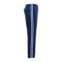 Men&#39;s Fleece Casual Sports Track Pants w Zip Pocket Striped Sweat Trousers S-6XL, Navy, S