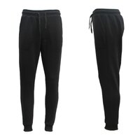 Mens Unisex Fleece Lined Sweat Track Pants Suit Casual Trackies Slim Cuff XS-6XL, Black, XL
