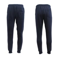 Mens Unisex Fleece Lined Sweat Track Pants Suit Casual Trackies Slim Cuff XS-6XL, Navy, S