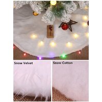 60/78/90/122cm Christmas Snow Plush Tree Skirt Xmas Base Floor Mat Cover Decor, 90cm (35.4&quot;)