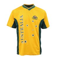Adults Kids Men&#39;s Sports Soccer Rugby Jersy T Shirt Australia Day Polo Souvenir, Gold, XL