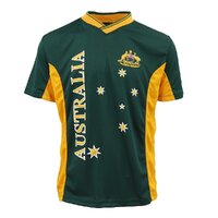 Adults Kids Men&#39;s Sports Soccer Rugby Jersy T Shirt Australia Day Polo Souvenir, Green, 8 (Kids)