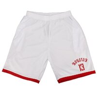 Men&#39;s Basketball Sports Shorts Gym Jogging Swim Board Boxing Sweat Casual Pants, White - Houston 13, L