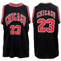 New Men&#39;s Basketball Jersey Sports T Shirt Tee Vest Tops Gym Chicago Los Angeles, Black - Chicago 23, 2XL