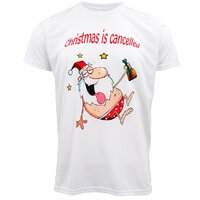 New Funny Adult Xmas Christmas T Shirt Tee Mens Womens 100% Cotton Jolly Ugly, Christmas Is Cancelled, L