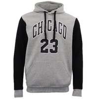 Men&#39;s Fleece Pullover Hoodie Jacket Chicago Bulls 23 Michael Jordan Sweat Shirt, Light Grey, 3XL