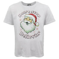 New Funny Adult Xmas Christmas T Shirt Tee Mens Womens 100% Cotton Jolly Ugly, Don&#39;t Stop Believin&#39; (White), XS
