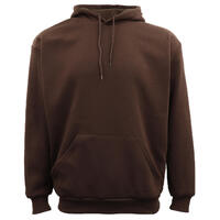 Adult Unisex Men&#39;s Basic Plain Hoodie Pullover Sweater Sweatshirt Jumper XS-8XL, Brown, 3XL