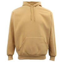 Adult Unisex Men&#39;s Basic Plain Hoodie Pullover Sweater Sweatshirt Jumper XS-8XL, Tan, XL
