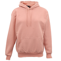 Adult Unisex Men&#39;s Basic Plain Hoodie Pullover Sweater Sweatshirt Jumper XS-8XL, Wash Pink, 3XL