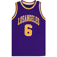 New Men&#39;s Basketball Jersey Sports T Shirt Tee Vest Tops Gym Chicago Los Angeles, Purple - Los Angeles 6, XL