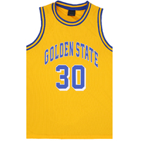 New Men&#39;s Basketball Jersey Sports T Shirt Tee Vest Tops Gym Chicago Los Angeles, Yellow - Golden State 30, 2XL
